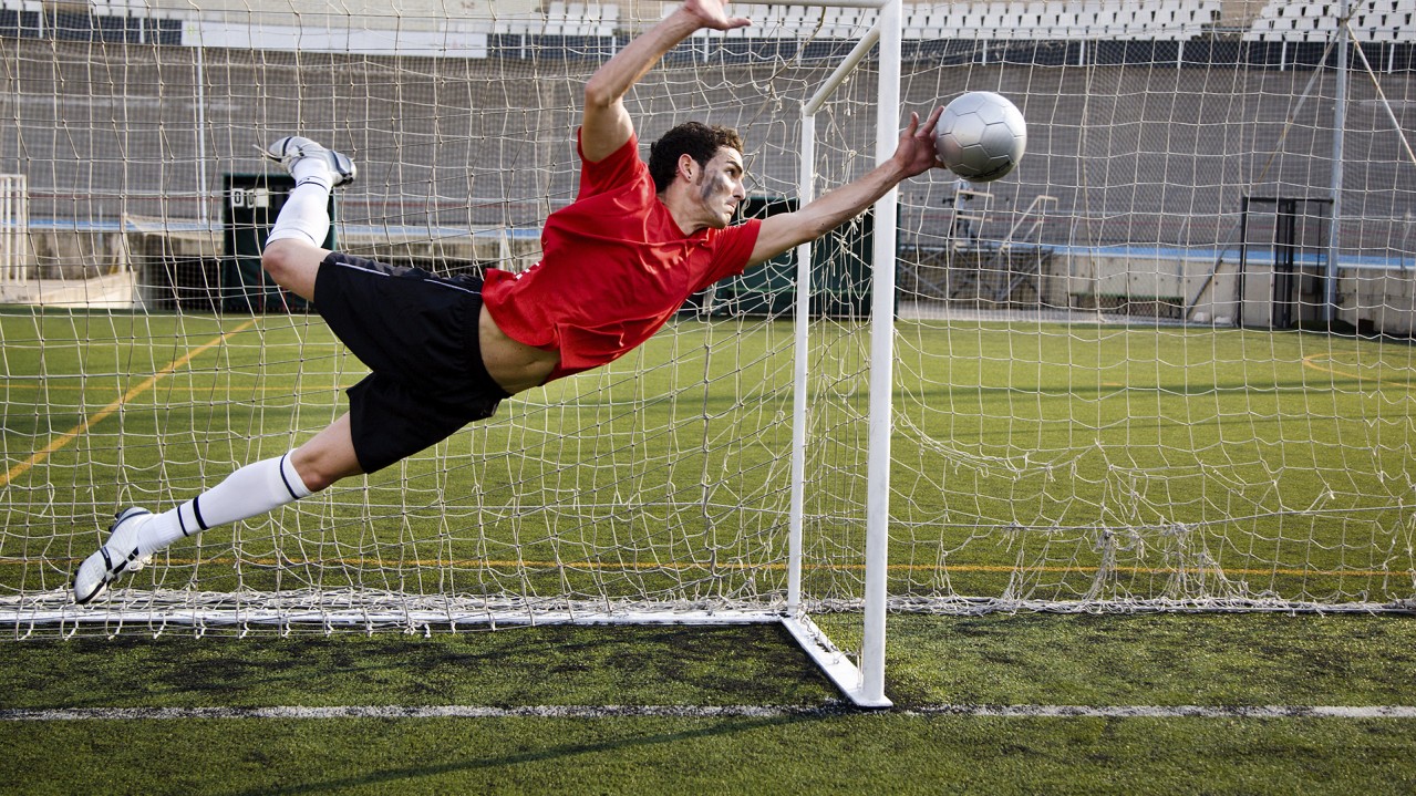 Goalkeeper in action