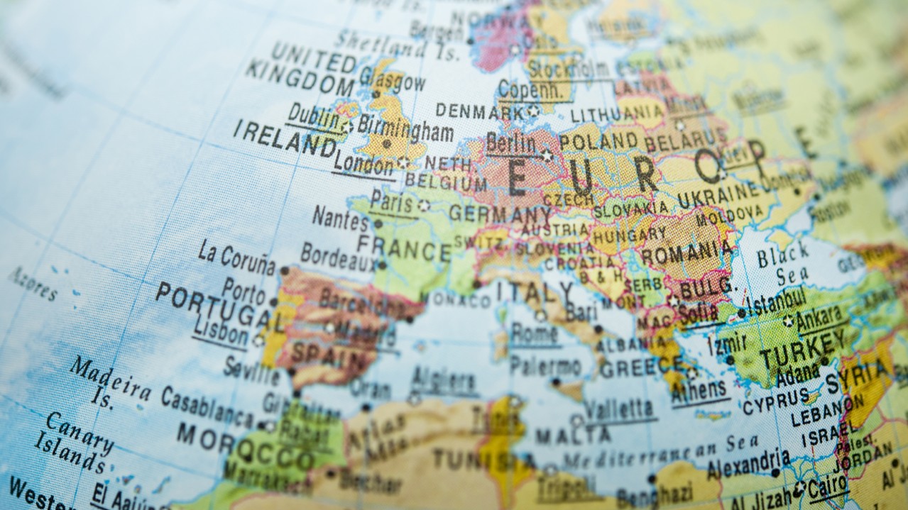 Europe area of globe