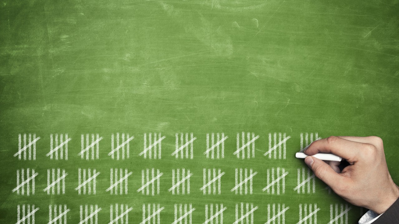 Counting on chalkboard