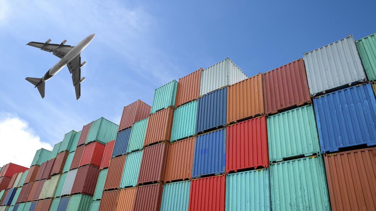 Stack of Cargo Containers at the docks