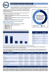 Migration Observatory Regional Profile Yorkshire And Humber - Migration ...