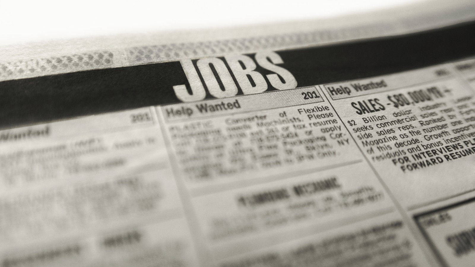 Newspaper at Jobs section